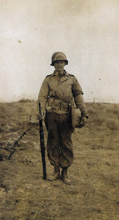 Leonard Tomaszewski Guard duty Normandy Beach June 1944
